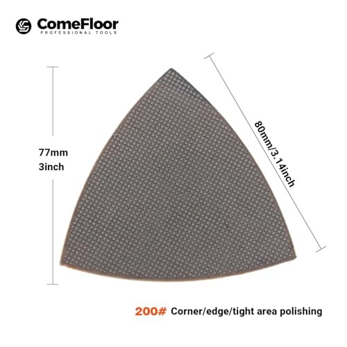 Triangular Diamond Polishing Pads for Corner Edge, Mixed Grit 60-400