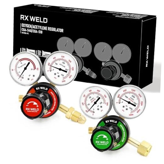 Oxygen and Acetylene Regulators CGA540 and CGA510- Compatible with V PC-Handle
