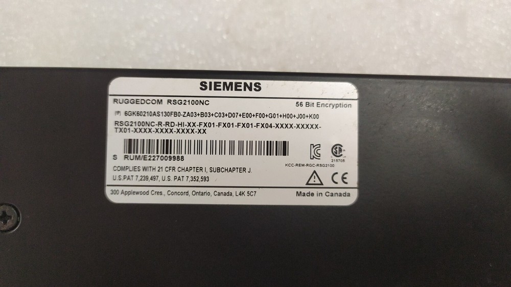 RUGGEDCOM RSG2100NC INDUSTRIAL NETWORK SWITCH