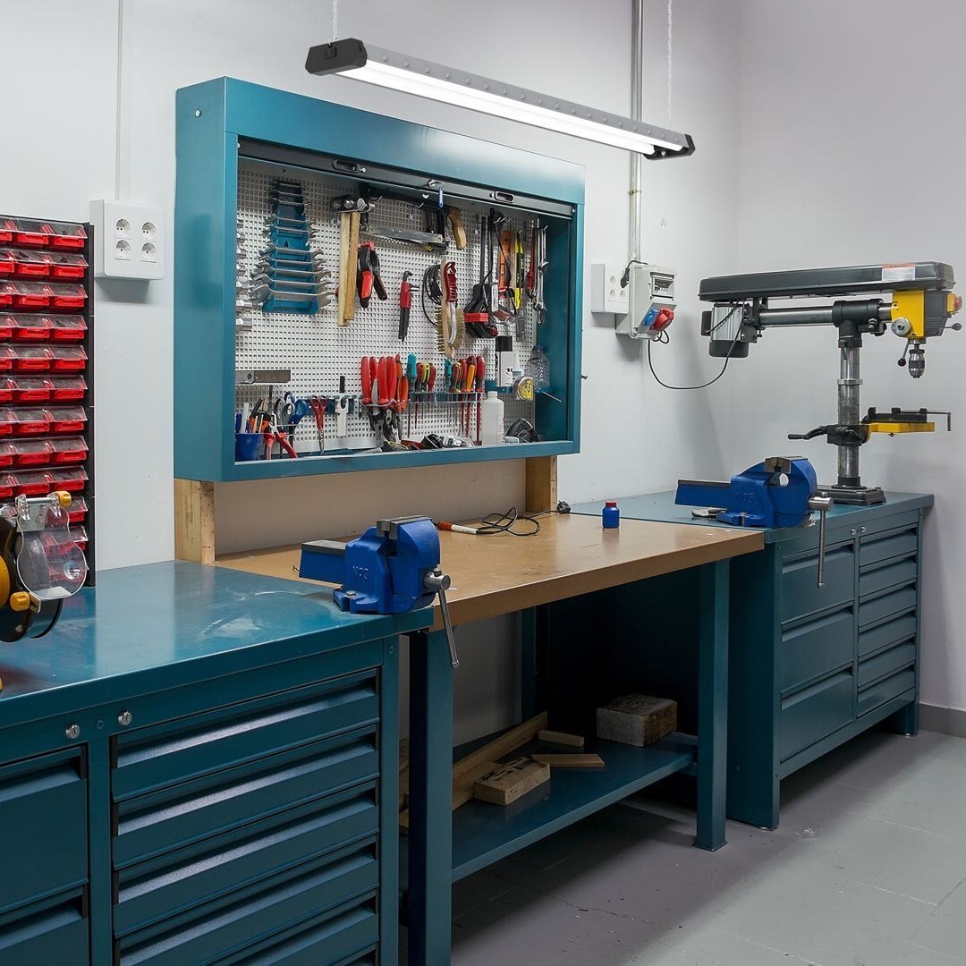 2-PACK 4FT LED Shop Light Heavy Duty Linkable Fixture 5500lm Bright White Garage