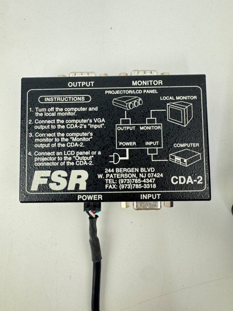 FSR CDA-2 Computer Video Distribution Amplifier w/ Power Supply