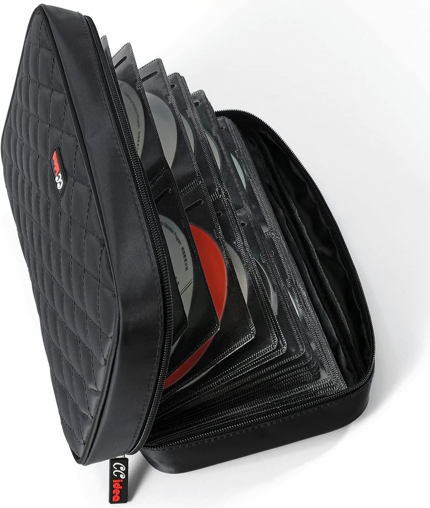CCidea 96 Capacity CD/DVD Case Holder Portable Wallet Disc Storage 96-Black