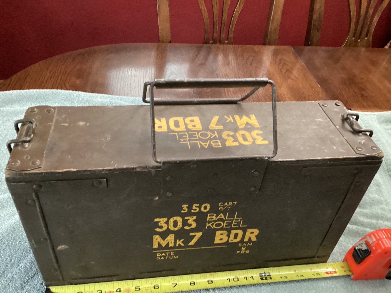BRITISH 303 BALL MK 7 350 CARTRIDGE WOOD CRATE AMMO BOX MILITARY 1945