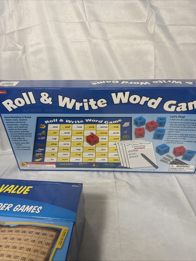 3 Lakeshore Learning games Roll & Write Word,Place Value, Elementary folder NEW