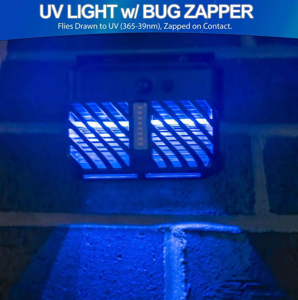 Solar Bug Zapper UV Mosquito Insect Killer w/ Motion Sensor LED Light Waterproof