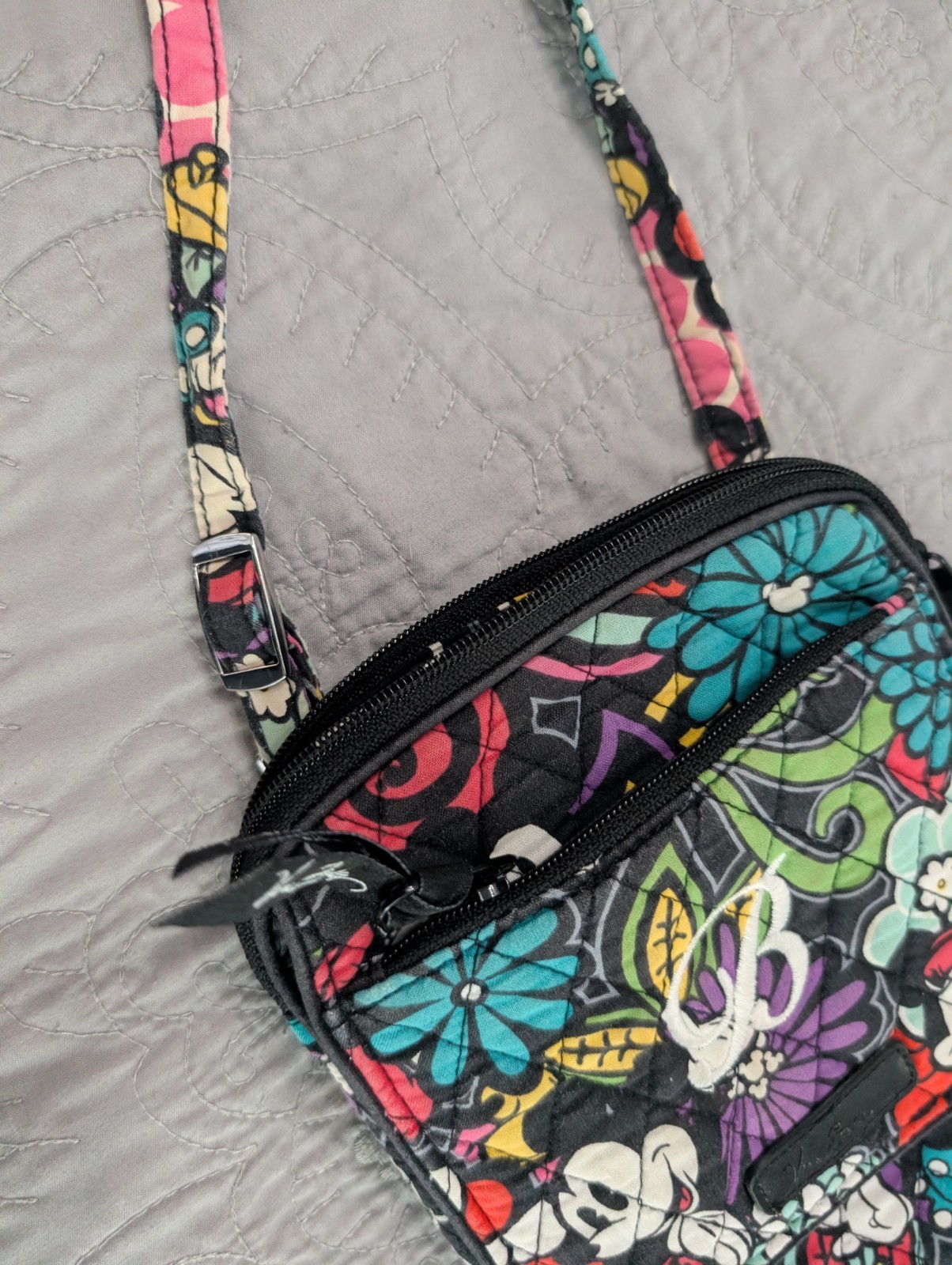 Vera Bradley Disney Parks w/Mickey Hipster Crossbody Mini Bag - Magical Blooms