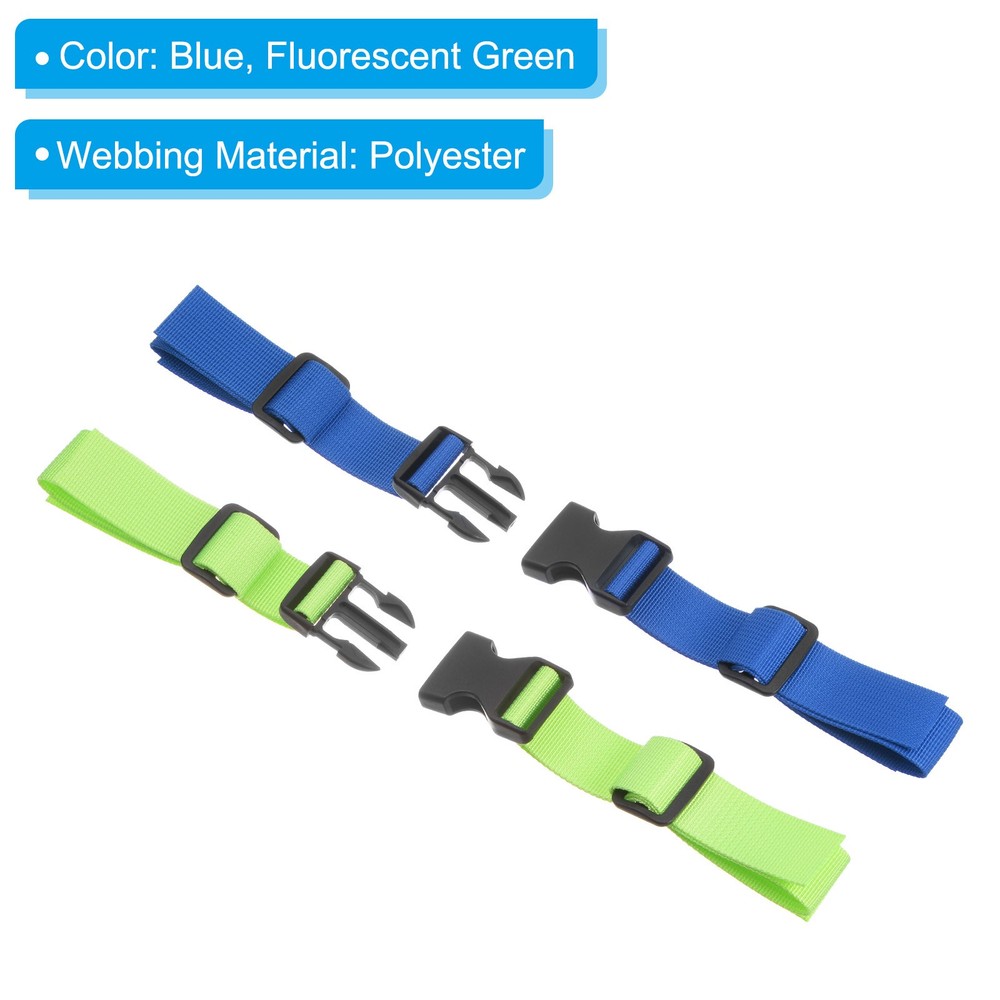 2 Pcs Backpack Chest Strap Set Strap with Quick-Release Buckle Multicolor