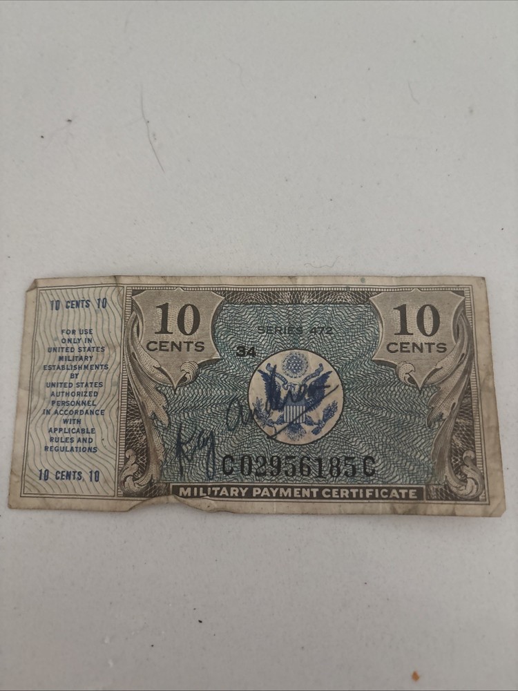 Military Payment Certificate Series 472 - 25 Cent and 10 cent notes