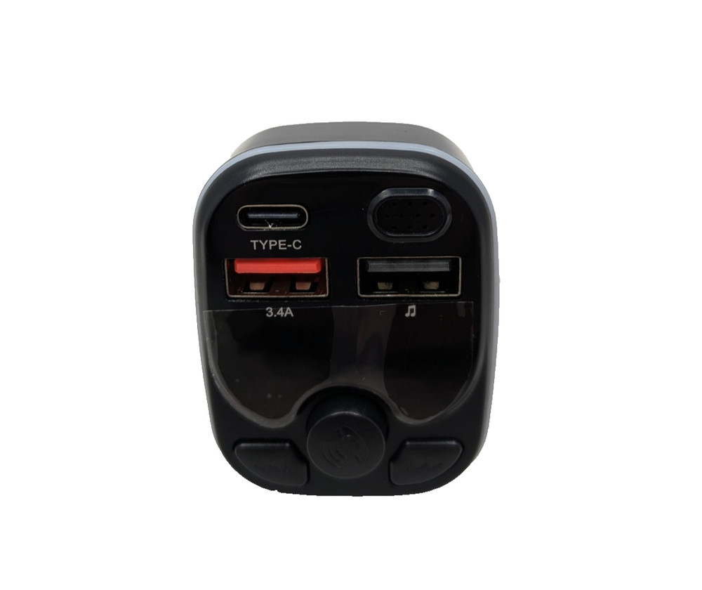 Bluetooth FM Transmitter Car Adapter USB/Type-C Charger, Hands-Free, New No Box
