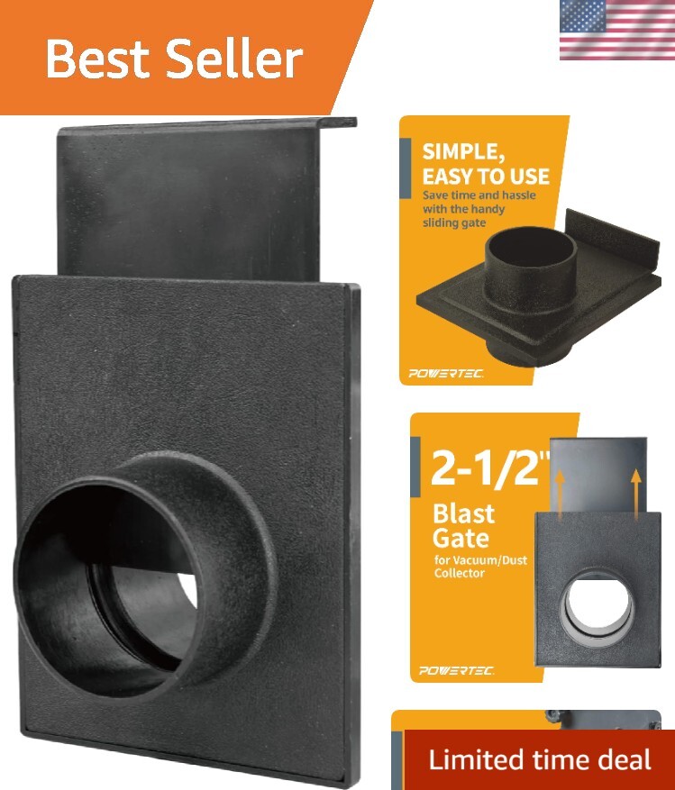 Durable 2-1/2-Inch Blast Gate - Effortless Airflow Regulation for Dust Control