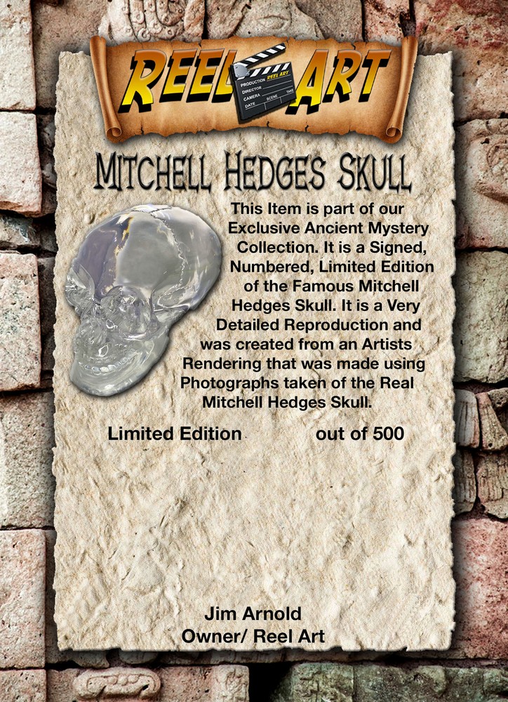 Mitchell Hedges Ancient Crystal Skull Replica, Solid Acrylic, Free Color Book