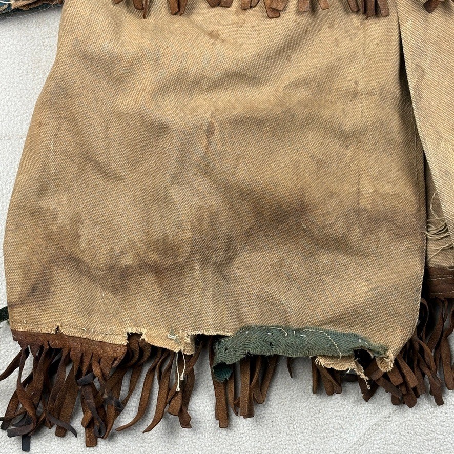 Antique Native American Canvas Beaded Ceremonial Fringe Jacket Coat Metis Cree