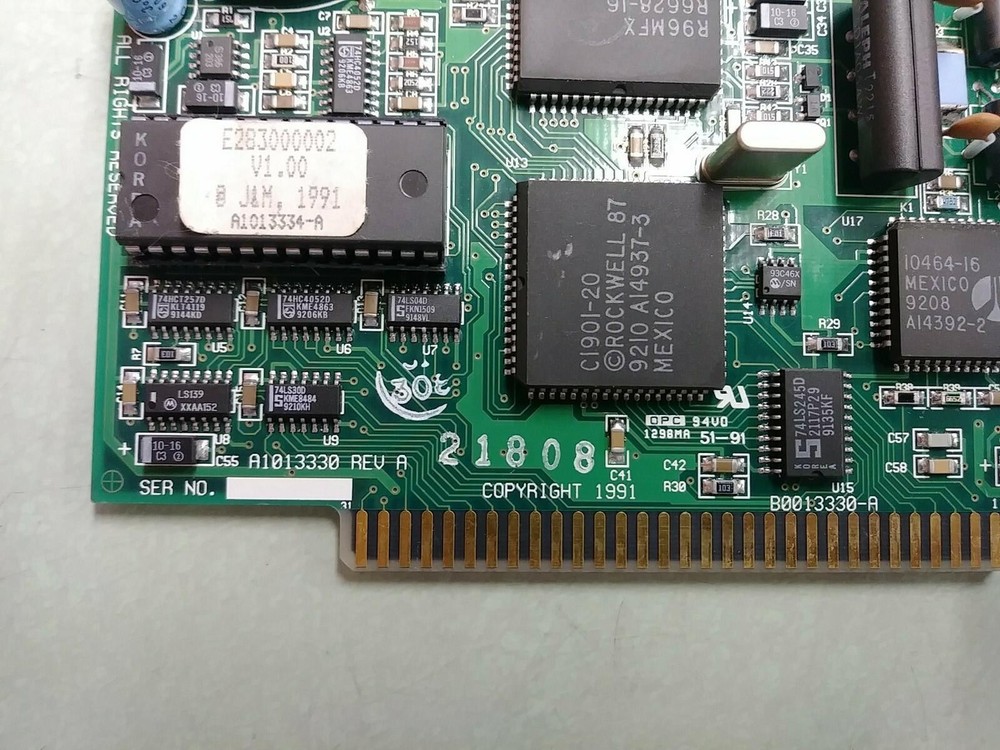 PRACTICAL PERIPHERALS PM2400FX96 2400Bps 8-BIT ISA INTERNAL FAX MODEM FROM 1991