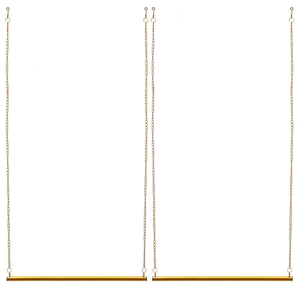Boutique Ceiling Display Rack For Clothes Hanging Display Rack 2pc Gold Shelf