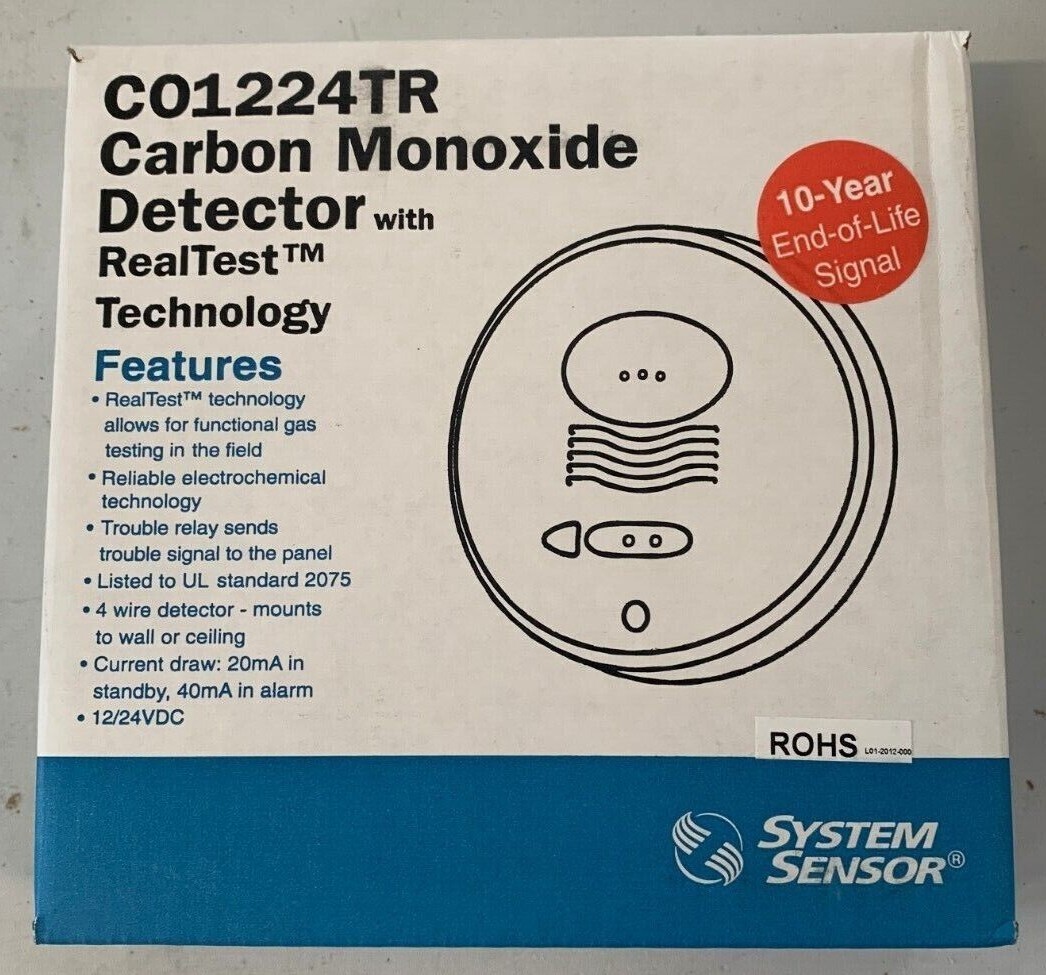 SYSTEM SENSOR CO1224TR 12/24 Volt Detector With RealTest Technology
