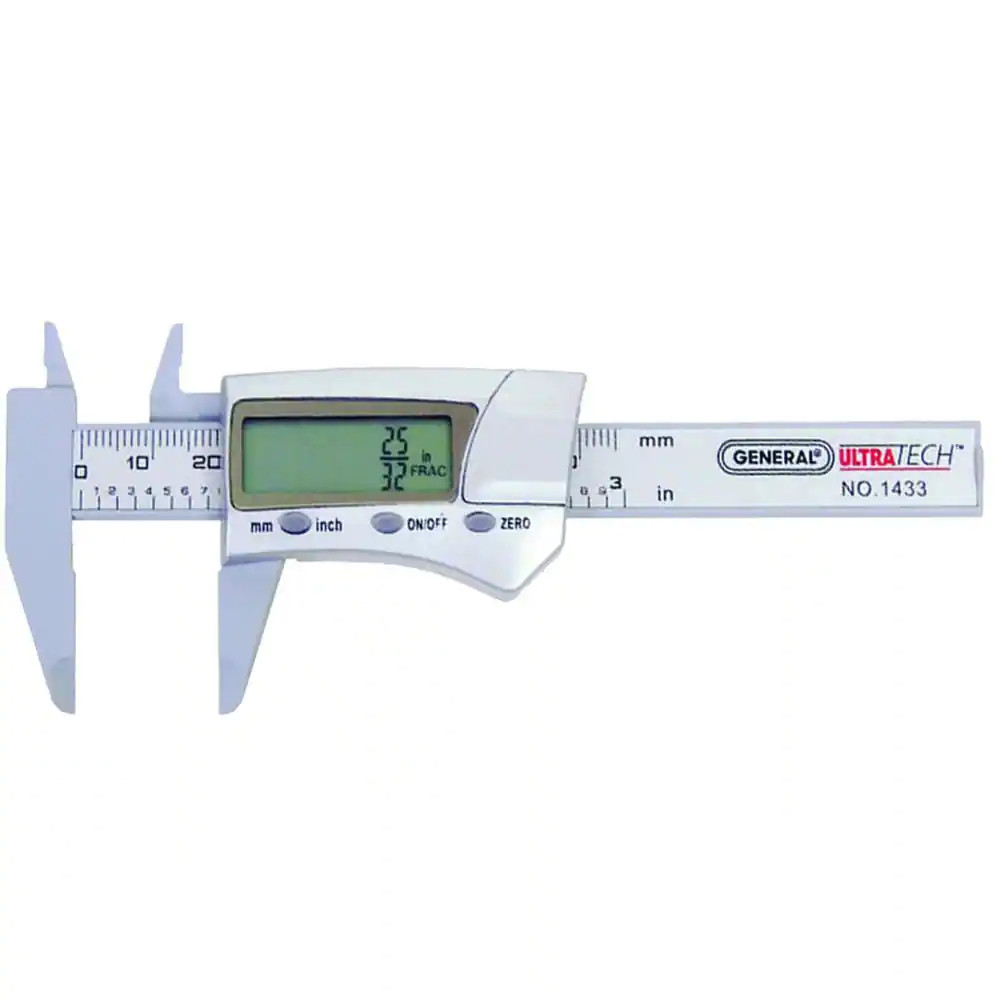 Carbon Fiber Digital Display Caliper Lightweight Extendable Depth Gage 3 In.