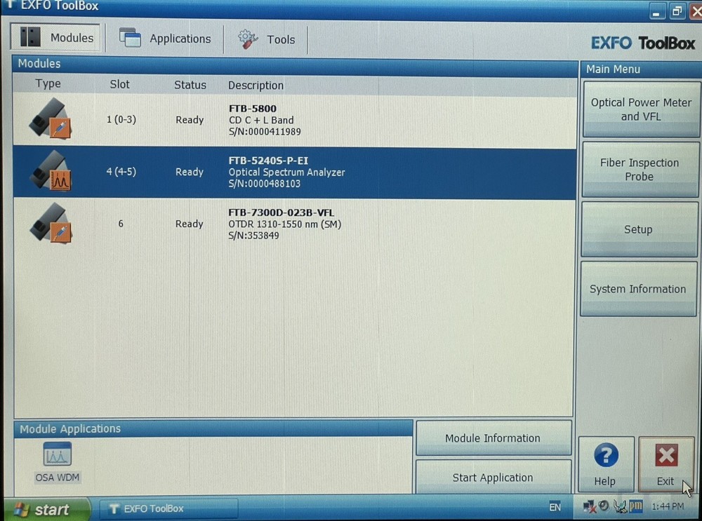 EXFO FTB-5240S-P Optical Spectrum Analyzer OSA