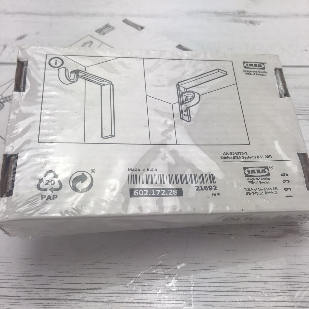 2- IKEA BETYDLIG Wall Ceiling Bracket Adjustable Rod Holder Black Sealed