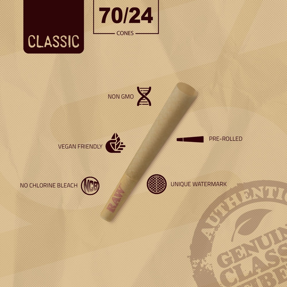 RAW Cones 70/24 Single Size Dogwalker | 100 Pack