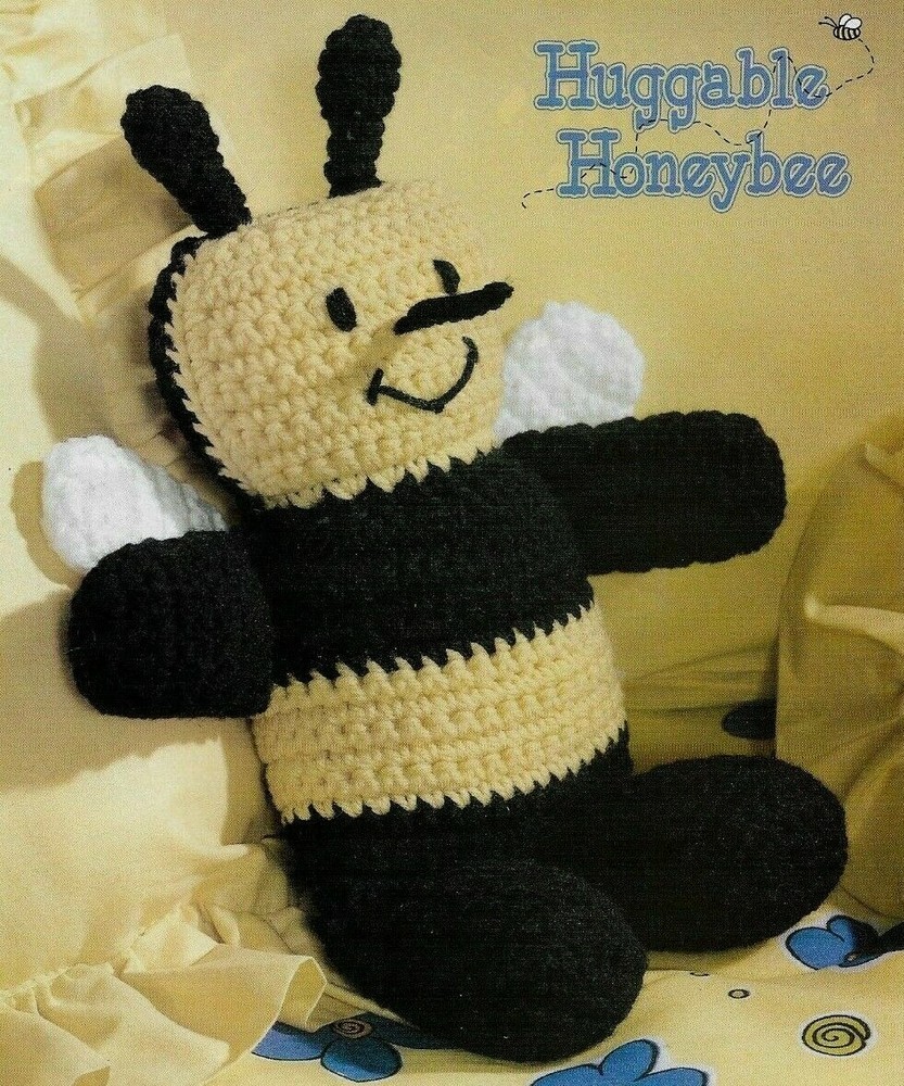 HUGGABLE HONEYBEE 13" STUFF ANIMAL TOY CROCHET PATTERN INSTRUCTIONS