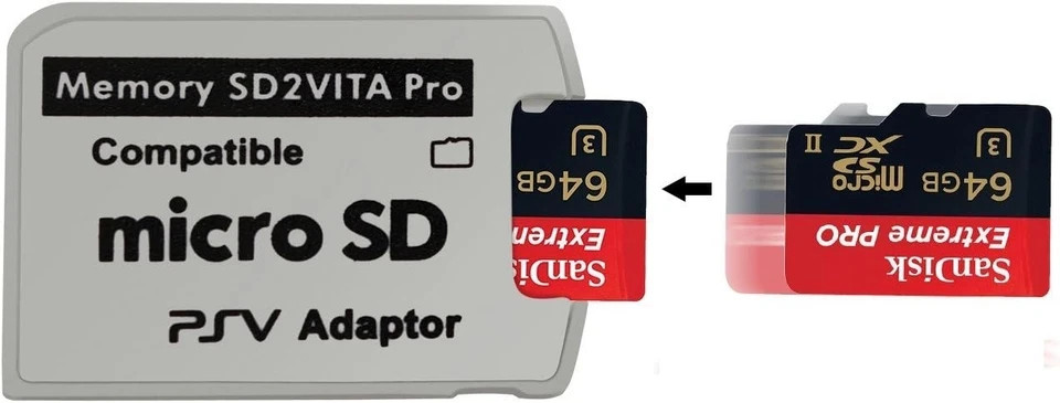 SD2Vita 5.0 PS Vita Micro SD Memory Card Adapter, Ultimate 6.0 Version Compat...