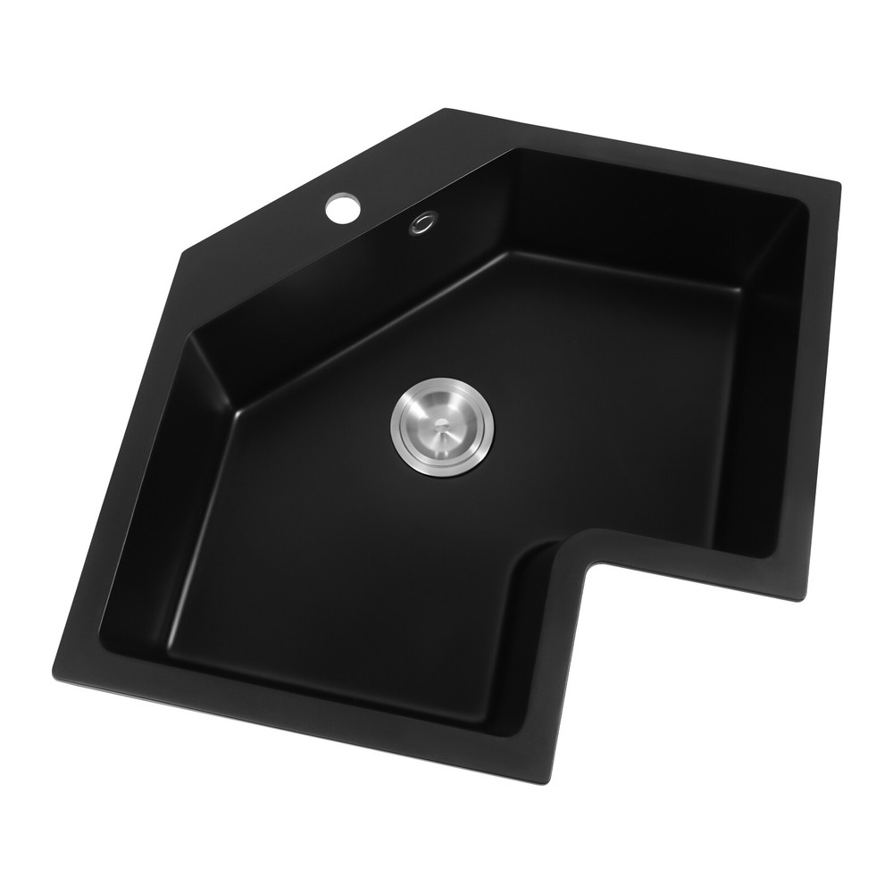 Modern Flushmount Corner Kitchen Sink, Undermount Irregular Corner Kitchen Sink
