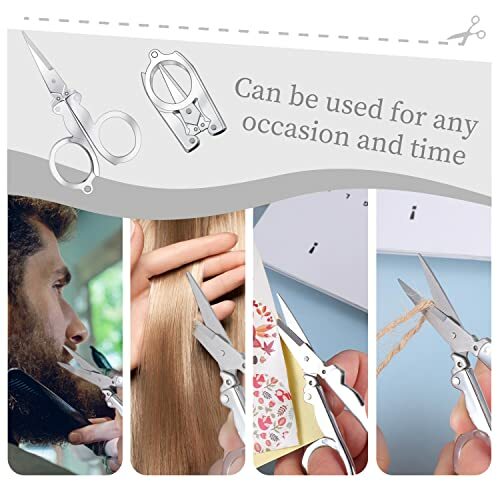 Folding Scissors, 4Pcs Stainless Steel Small Scissors Pocket Portable Foldable T