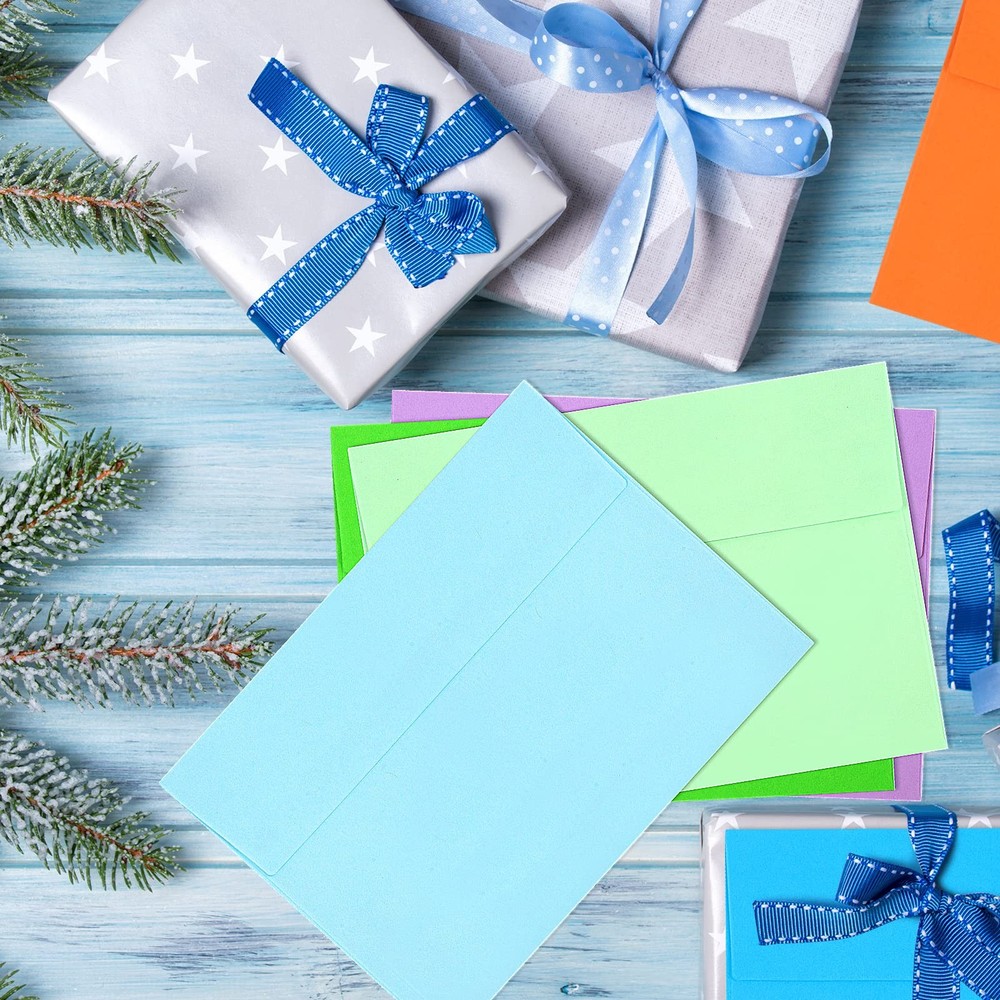 50 Pack Colored Envelope, 5x7 Envelopes, A7 Envelopes for Invitations, Printa...