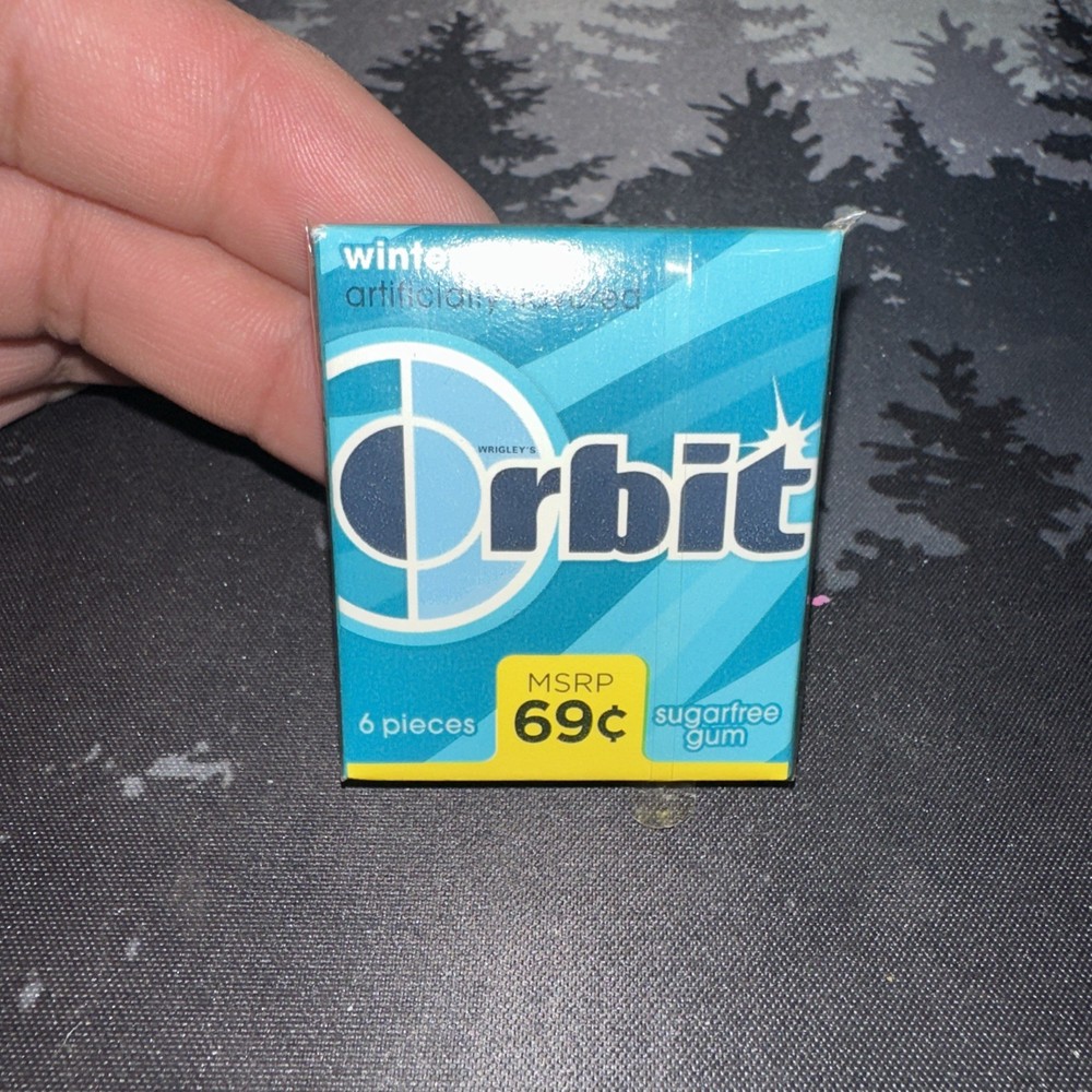 2000s VINTAGE MINI PACK ORBIT WINTERMINT GUM UNOPENED PACK 6 PIECES