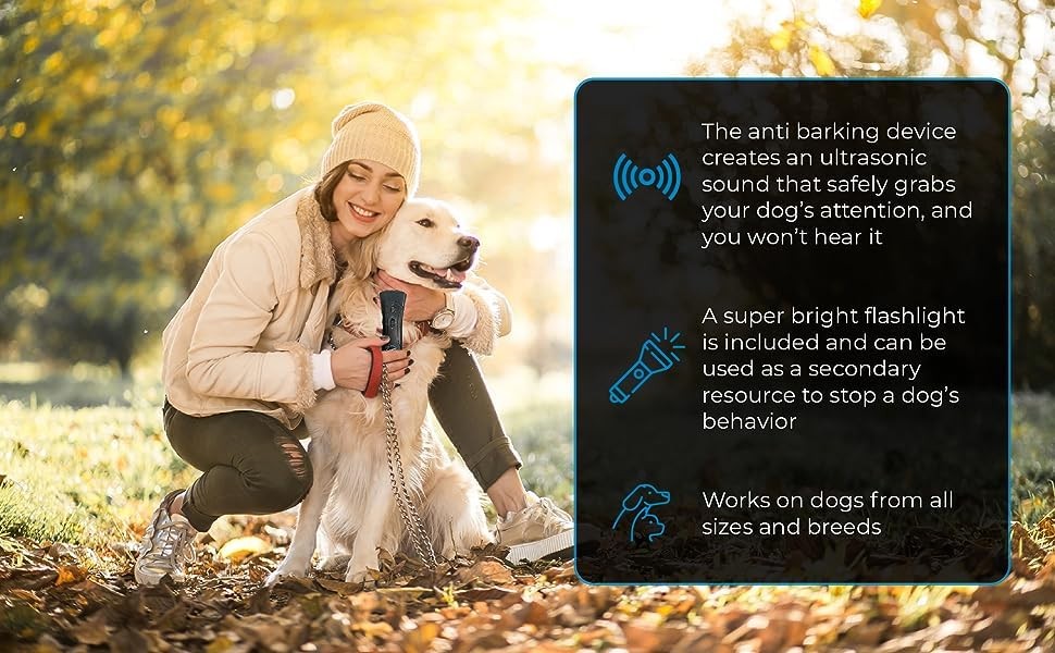 Ultrasonic Dog Bark Deterrent & Behavior Corrector - Stop Barking, Jumping, A...