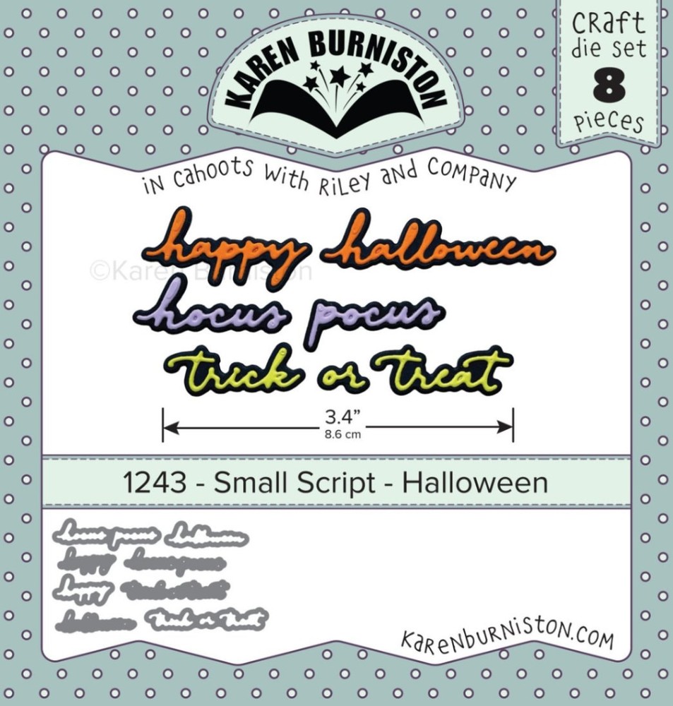 Karen Burniston Die 1243 Small Script - Halloween