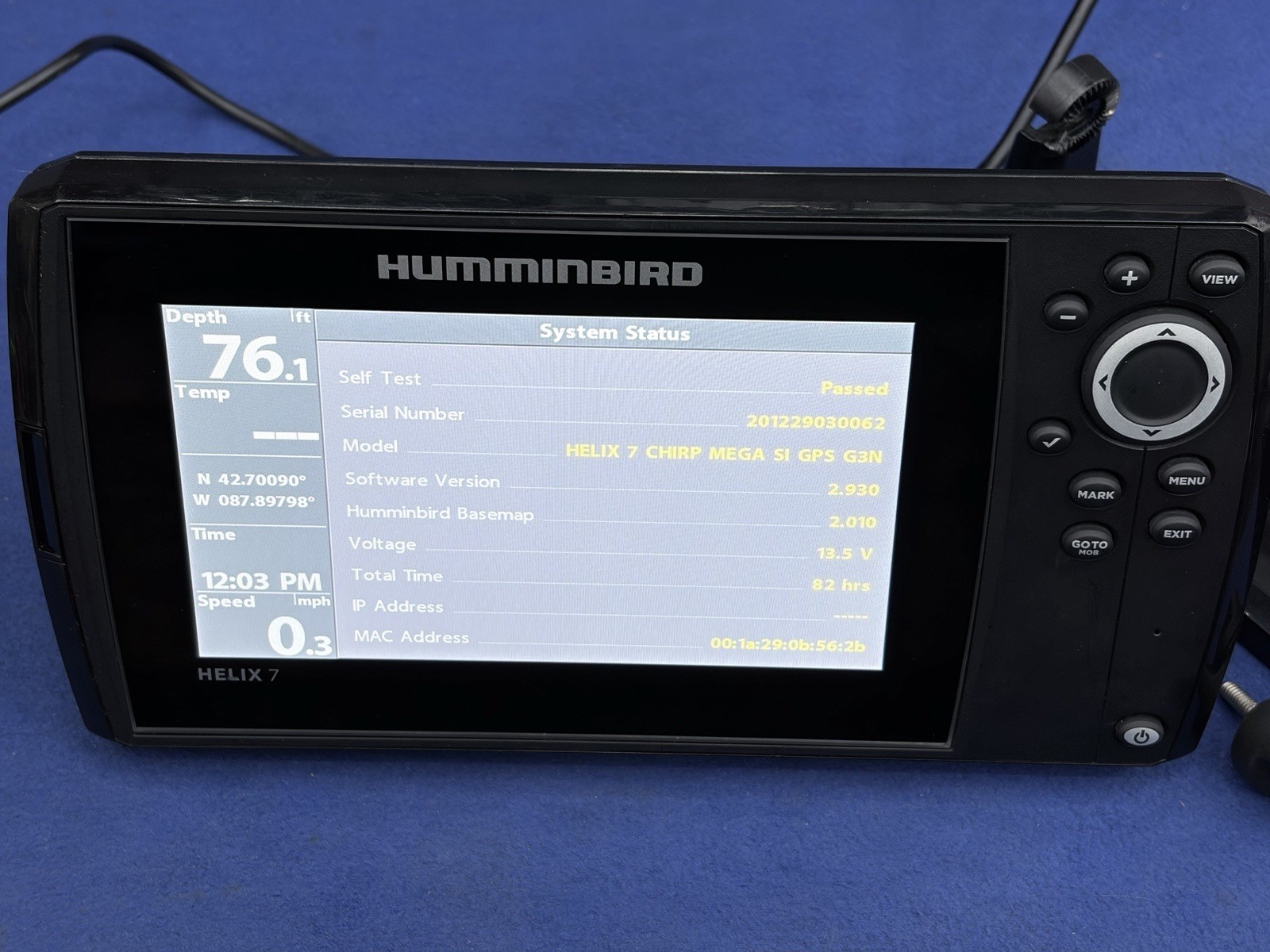 Humminbird Helix 7 MSI GPS G3N MEGA SI Side Imaging Sonar Chartplotter Display