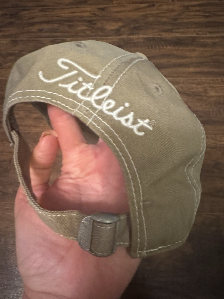 Titleist Golf Hat Tour Performance Strap Back Adjustable Ivory