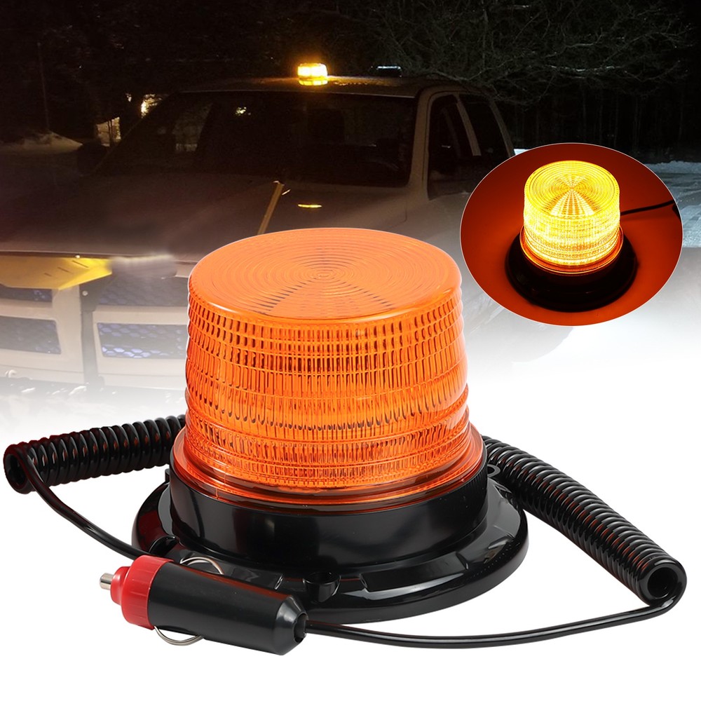Emergency Rotating Rooftop Flash Strobe Beacon Light 12V ,Magnetic Mount Warning