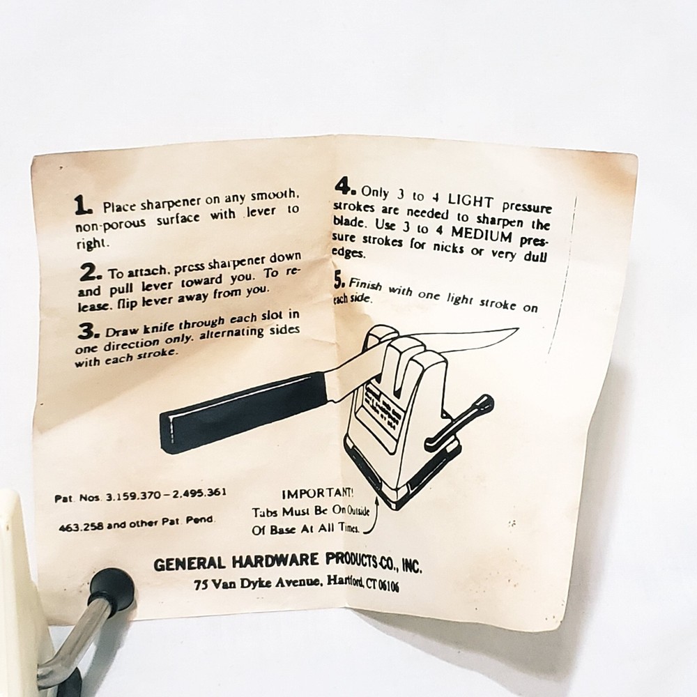 Knife Sharpener Vintage General Hardware Products Suction Bottom 2"