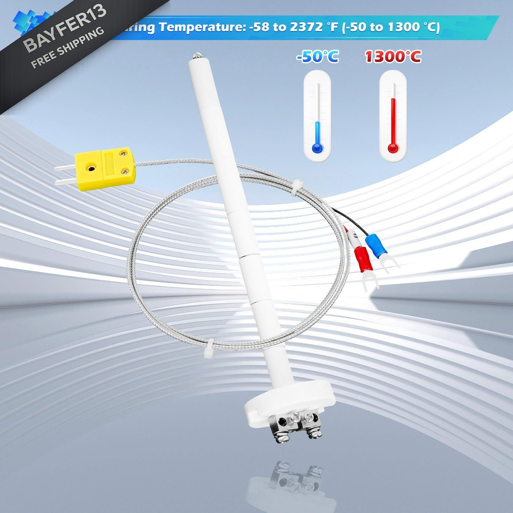 K-Type Thermocouple Block Ceramic Kiln Insulator Sensor Probe Measuring...