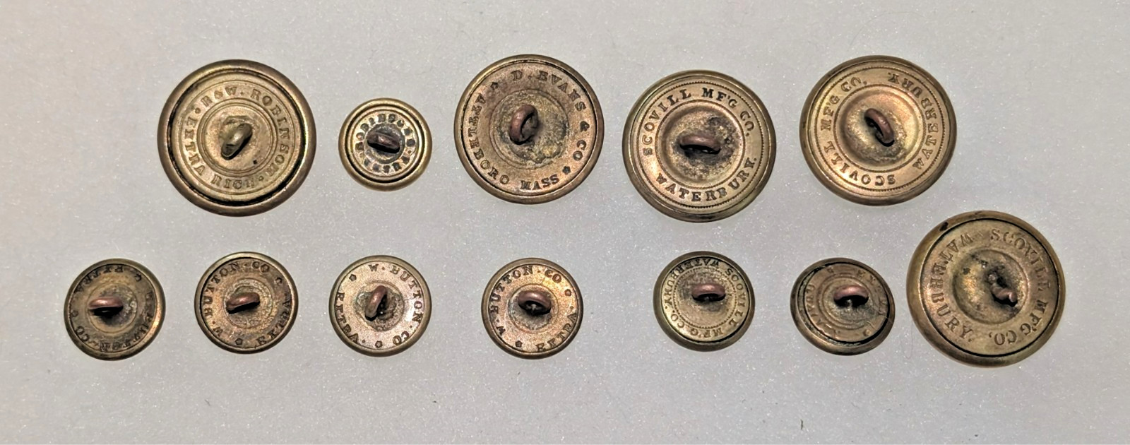 Twelve Massachusetts Militia Buttons