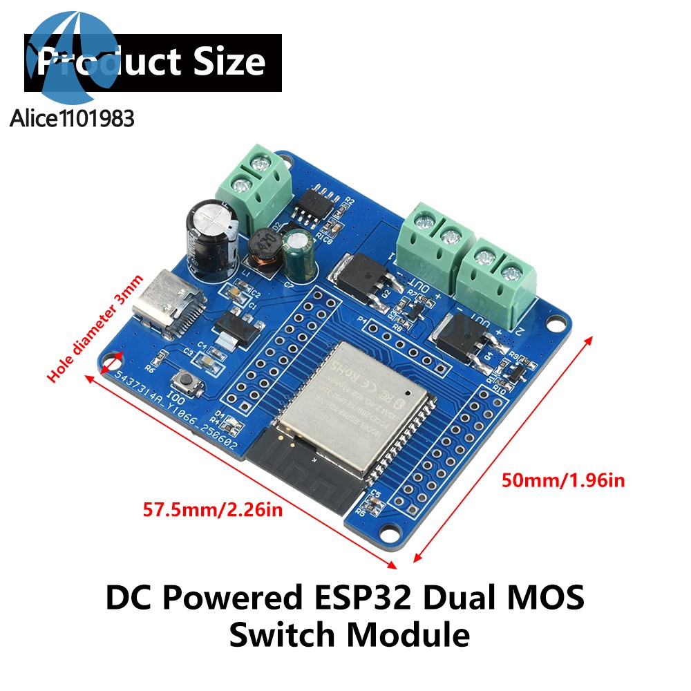 2/4Channel MOS Switch Relay Module ESP32 WIFI Bluetooth Development Board Type-C
