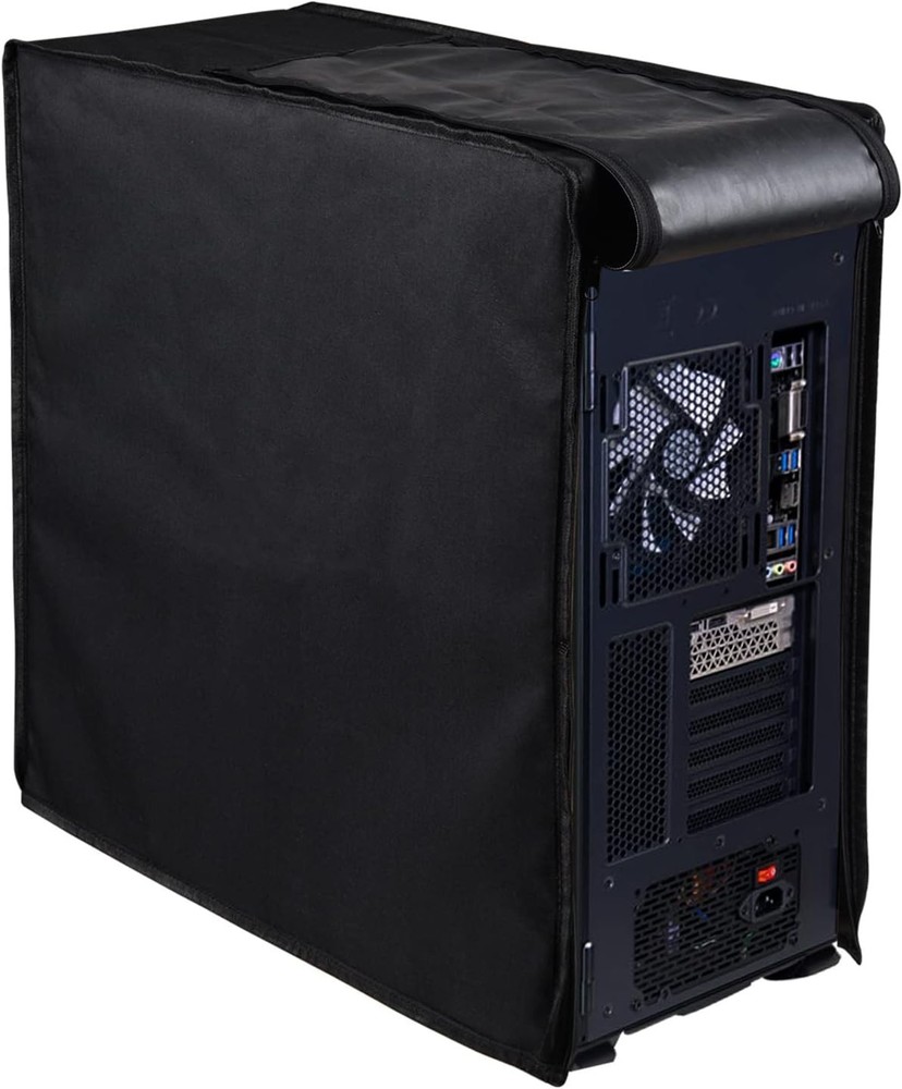 Computer CPU Dust Cover, Waterproof Desktop PC Mid-Tower Host Black