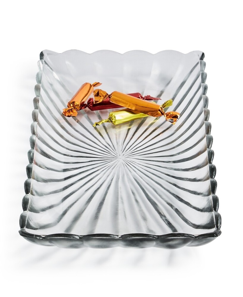 Martha Stewart Collection 262072 Glass Rectangle Platter Clear