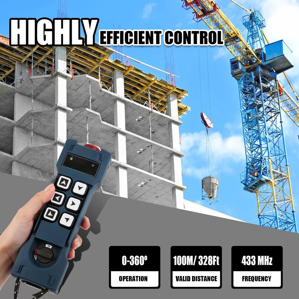 Upgraded Wireless Crane Remote Control 6 Button 12v Industrial Crane Controller