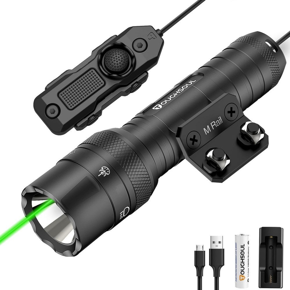 Rechargeable Mlok Tactical Flashlight with 240m Range & Waterproof Design