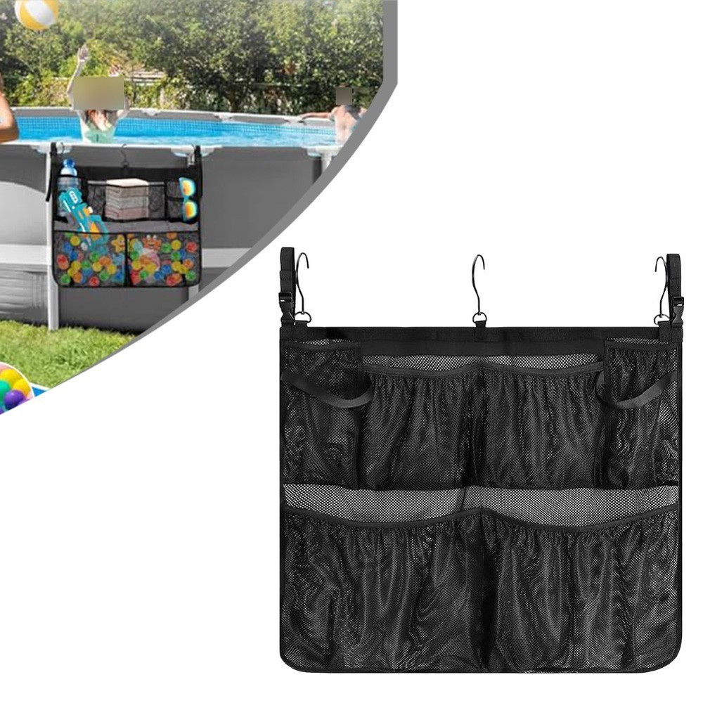 Efficient Pool Storage Bag with Adjustable Hooks for Easy Installation