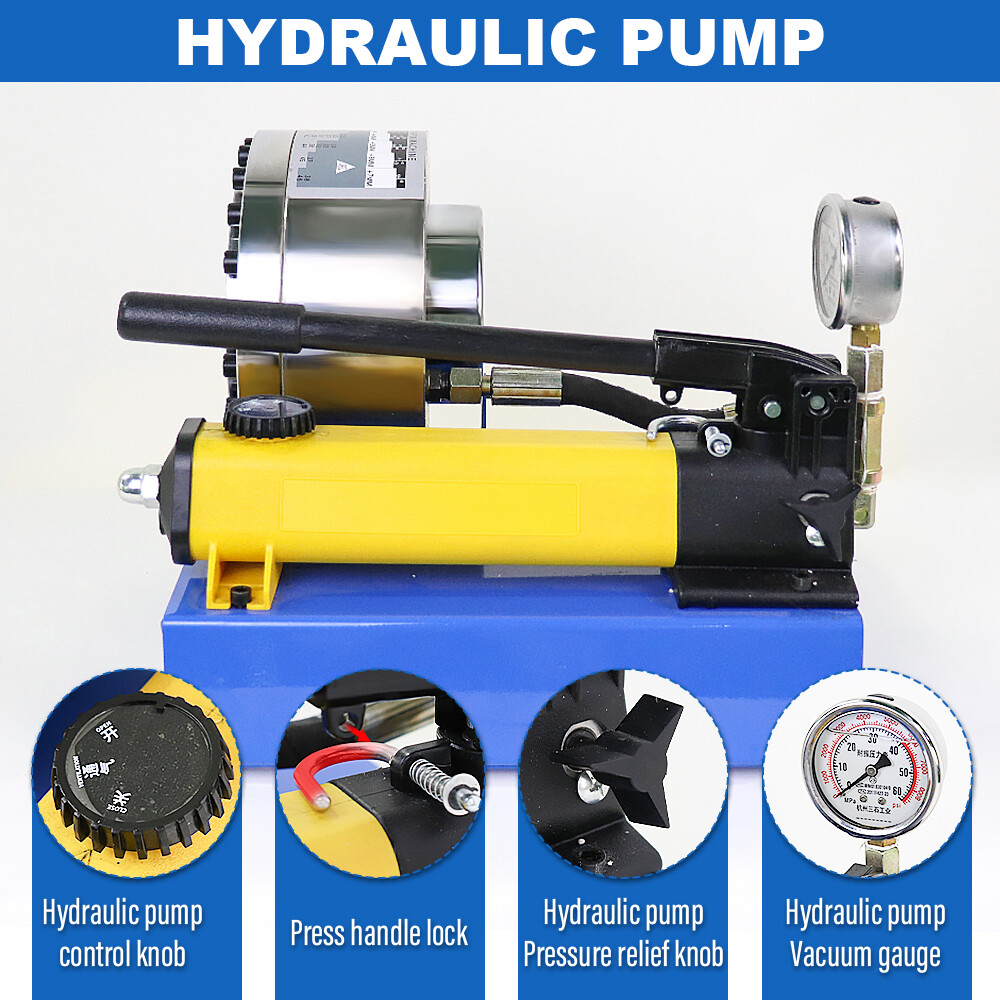 Pipe Crimper Machine Manual Hydraulic Hose Crimping with 8 Dies Sets Portable