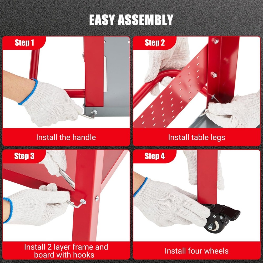 Movable Welding Table 36"x18" 1200lb Welding Workbench Table Portable Work Bench