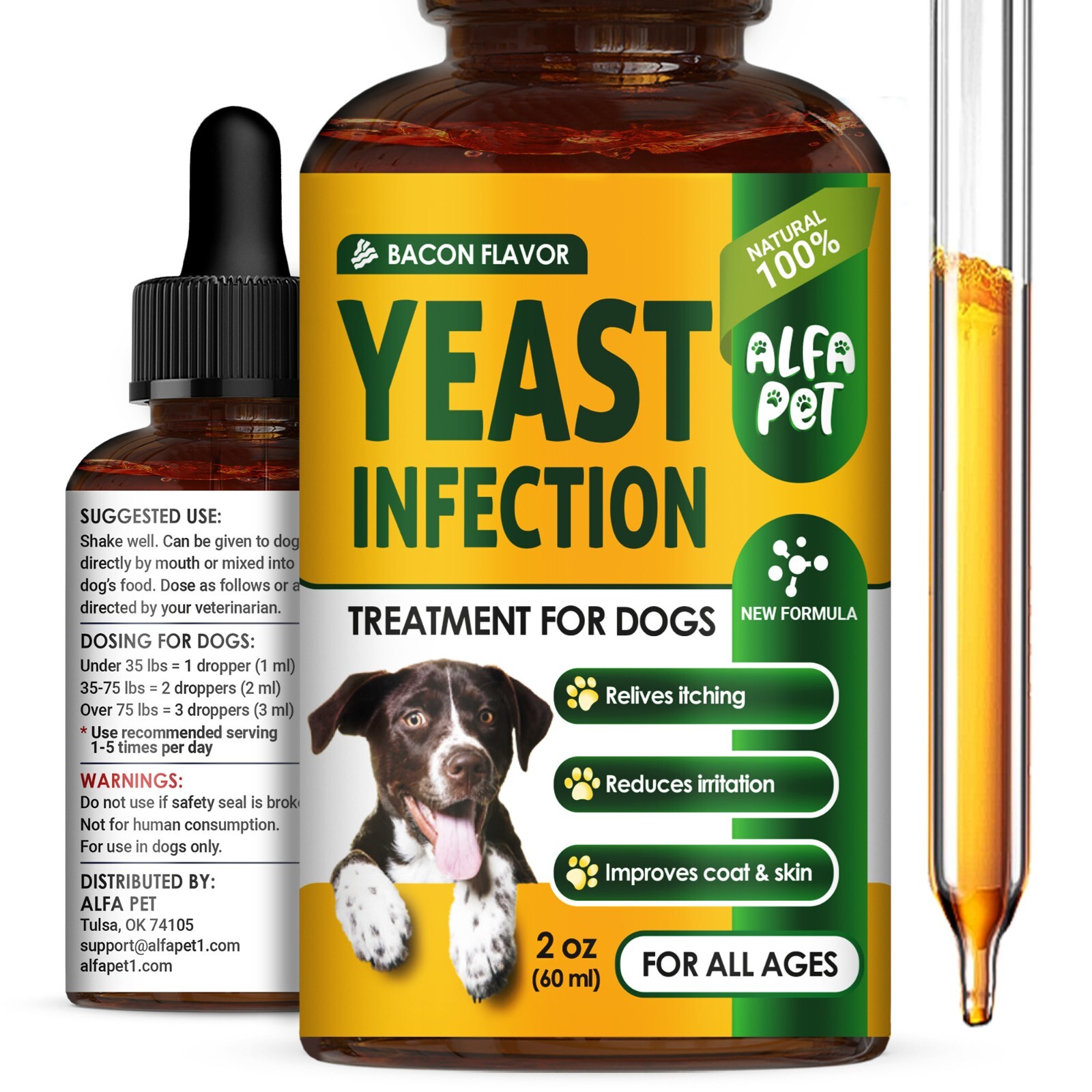 Yeast Infection Treatment for Dogs | Itchy Skin Relief | Herbal Drops | 2 Oz