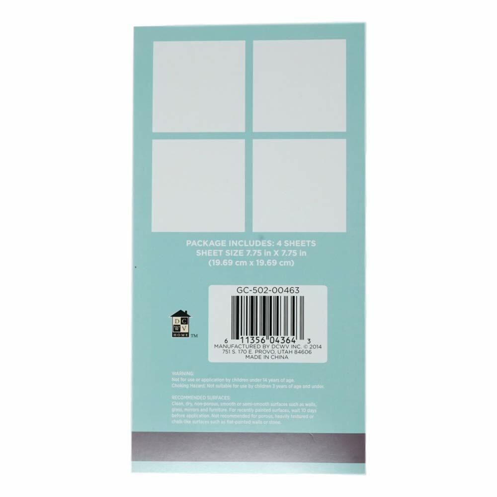 DCWV Home Dry Erase Board Wall Decals, 4 Sheets