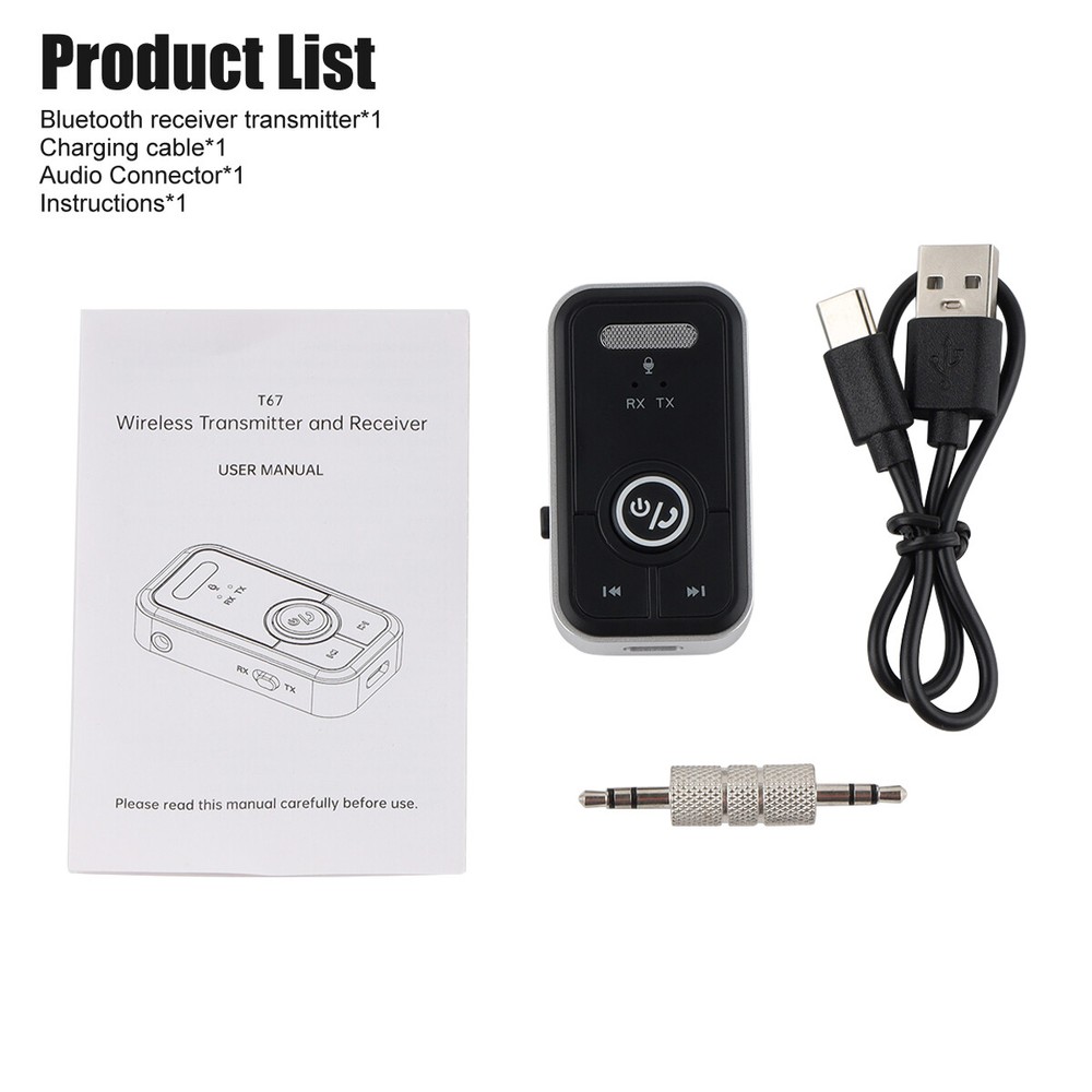 USB Wireless Bluetooth Transmitter Receiver 2 in 1 Audio Adapter 3.5mm Aux Car