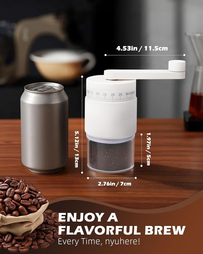 Manual Coffee Grinder with Ceramic Burr, 40g Capacity,35 Adjustable Settings,...