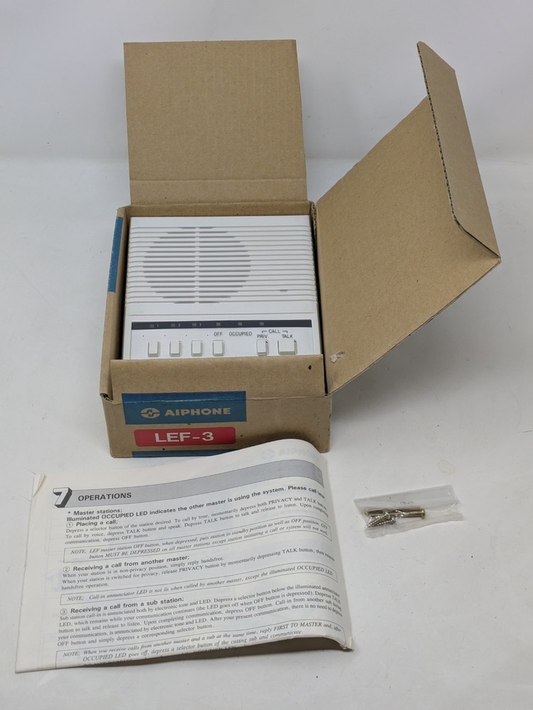 Aiphone Intercom LEF-3 Open Voice Selective 3-Call Master Door Stations NEW